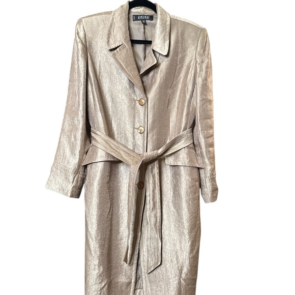 Kasper Jackets & Blazers - Kasper Gold Metallic Trench Coat